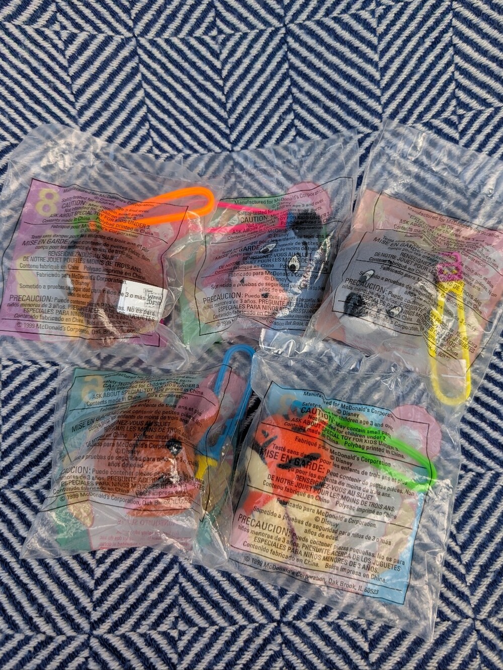 Vintage 1999 McDonalds Winnie the Pooh Plush Toys - Set of 5 - New In Bag